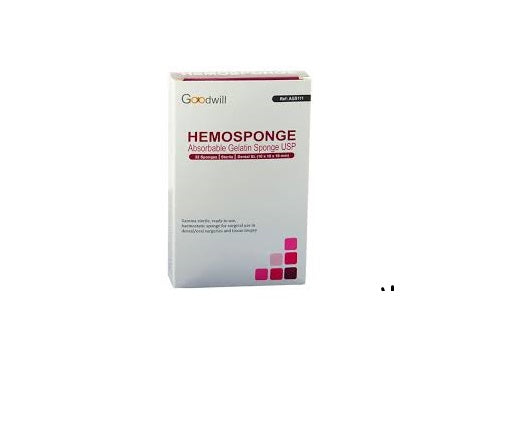 DENTAL HEMOSPONGE ABSORBABLE GELATIN STERILE SPONGE 32pcs PACK SIZE #10x10x10mm